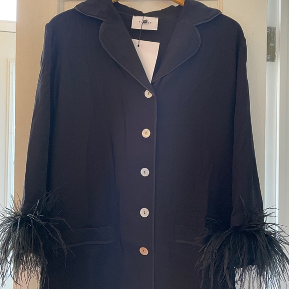 New Sleeper Party Pajamas Set with Detachable Feathers in Black - Picture 1 of 4